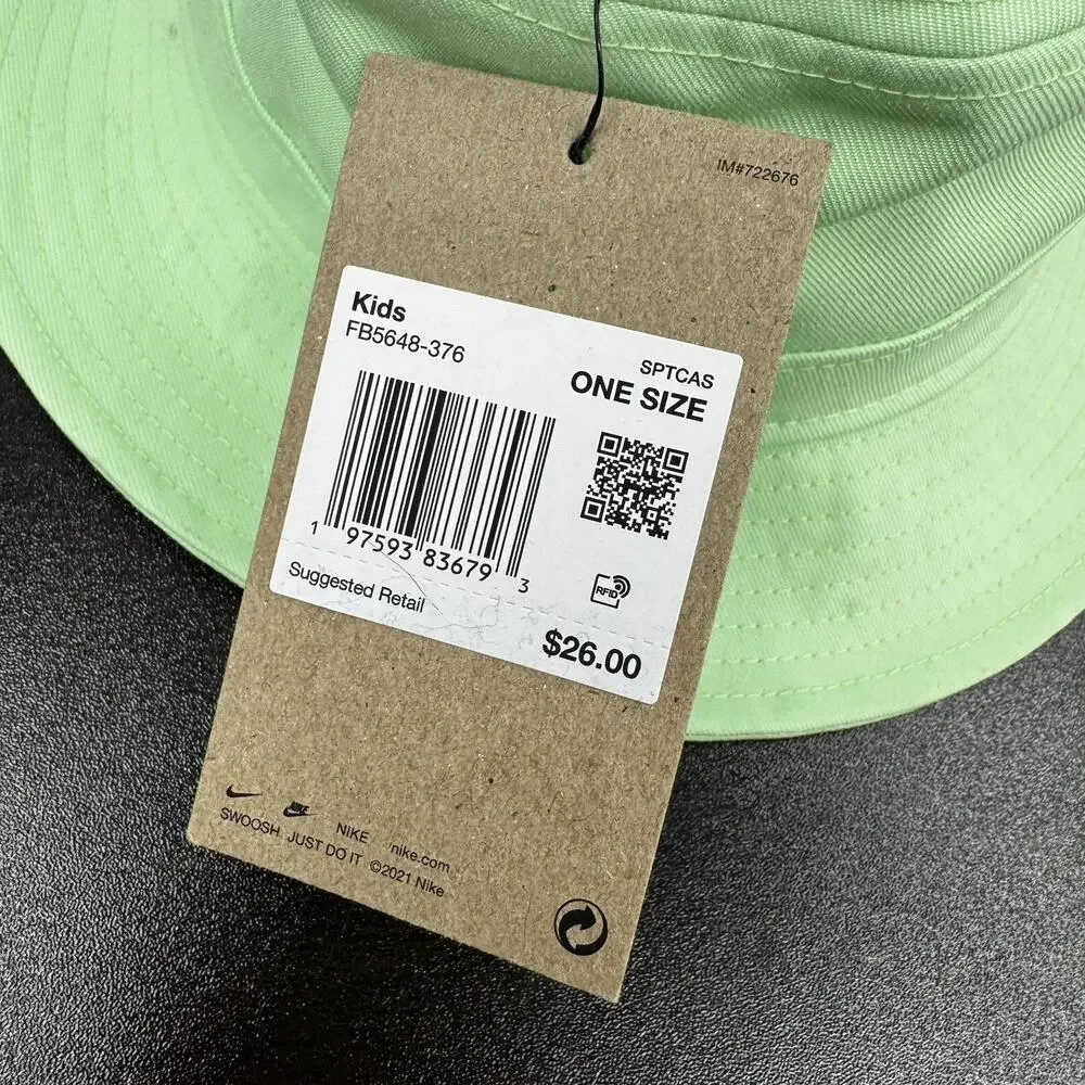 Nike Kids Bucket Hat Apex Futura Vapor Green & Purple One Size Sun Hat
